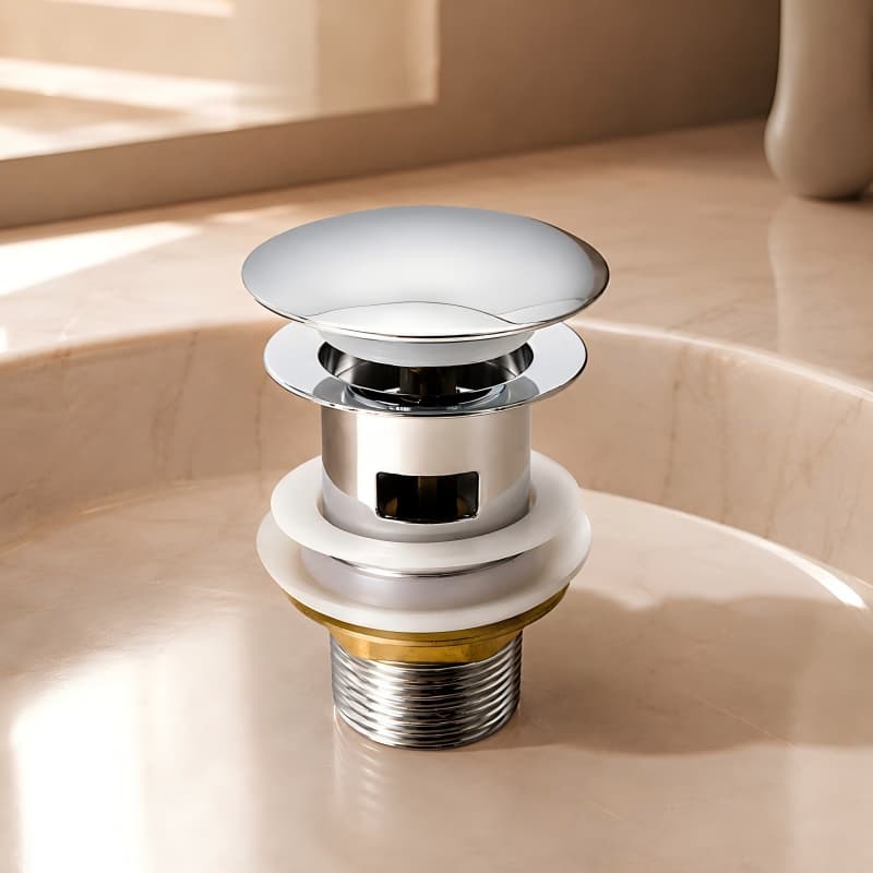 Copper Pop-Up Basin Drain with Overflow — view 1
