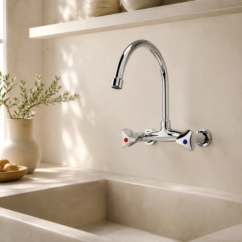 Double Handle Hot and Cold Kitchen Faucet