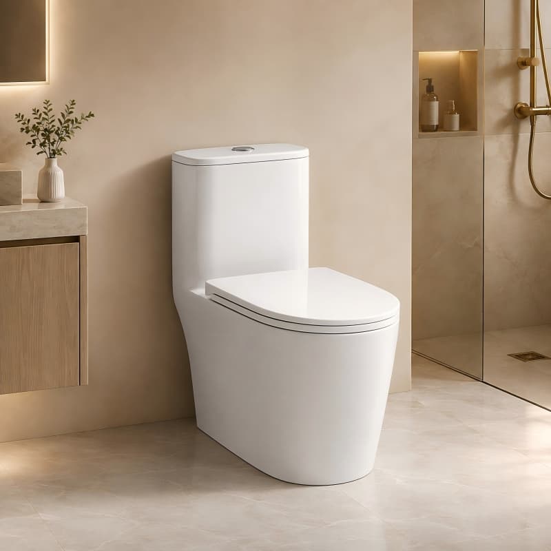 Dual-Flush One-Piece Siphonic Toilet