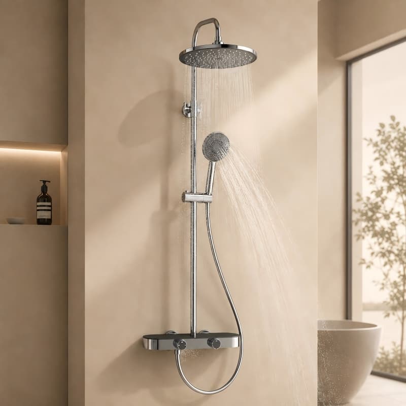 Three-function Wide Flow Shower Set