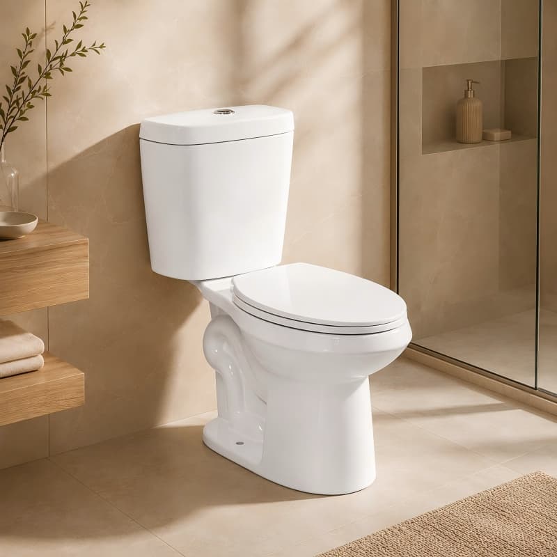 Top-Button Two-Piece Floor-Outlet Toilet
