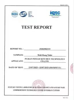(EU) 305/2011 evidence for Sanitary ware test report
