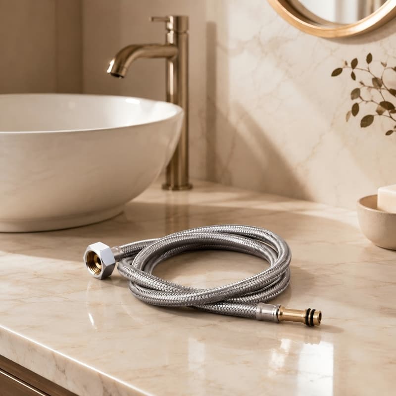 Mixed-Braid Hot and Cold Faucet Supply Hose