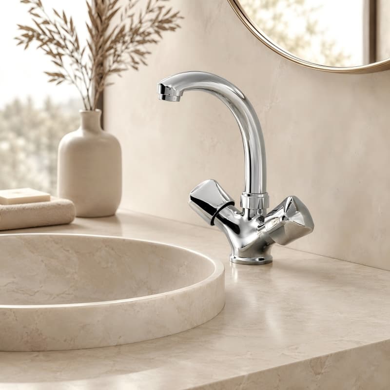 Two Handle Basin Mixer Faucet