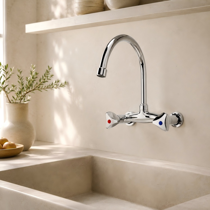Double Handle Hot and Cold Kitchen Faucet