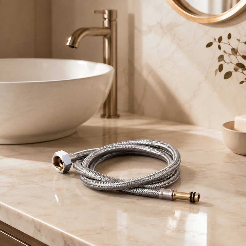 Mixed-Braid Hot and Cold Faucet Supply Hose