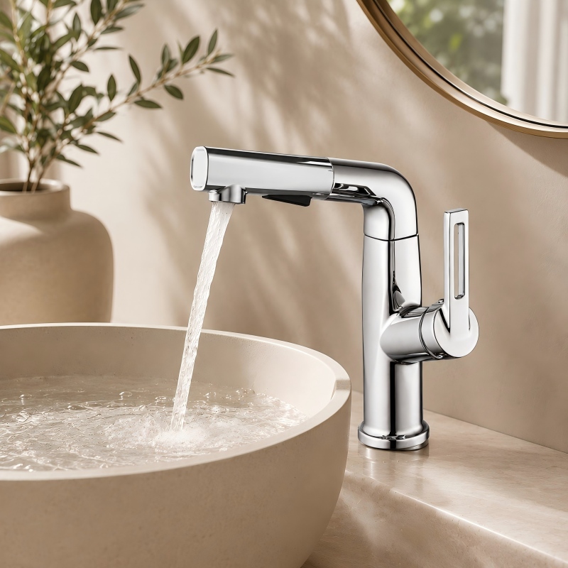 Single Lever Hot and Cold Basin Faucet