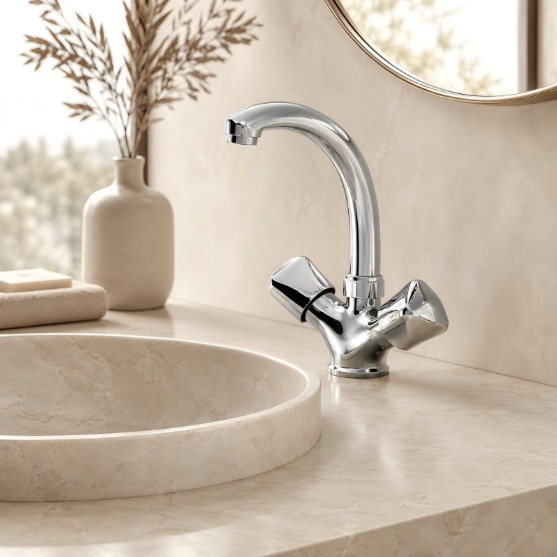 Two Handle Basin Mixer Faucet
