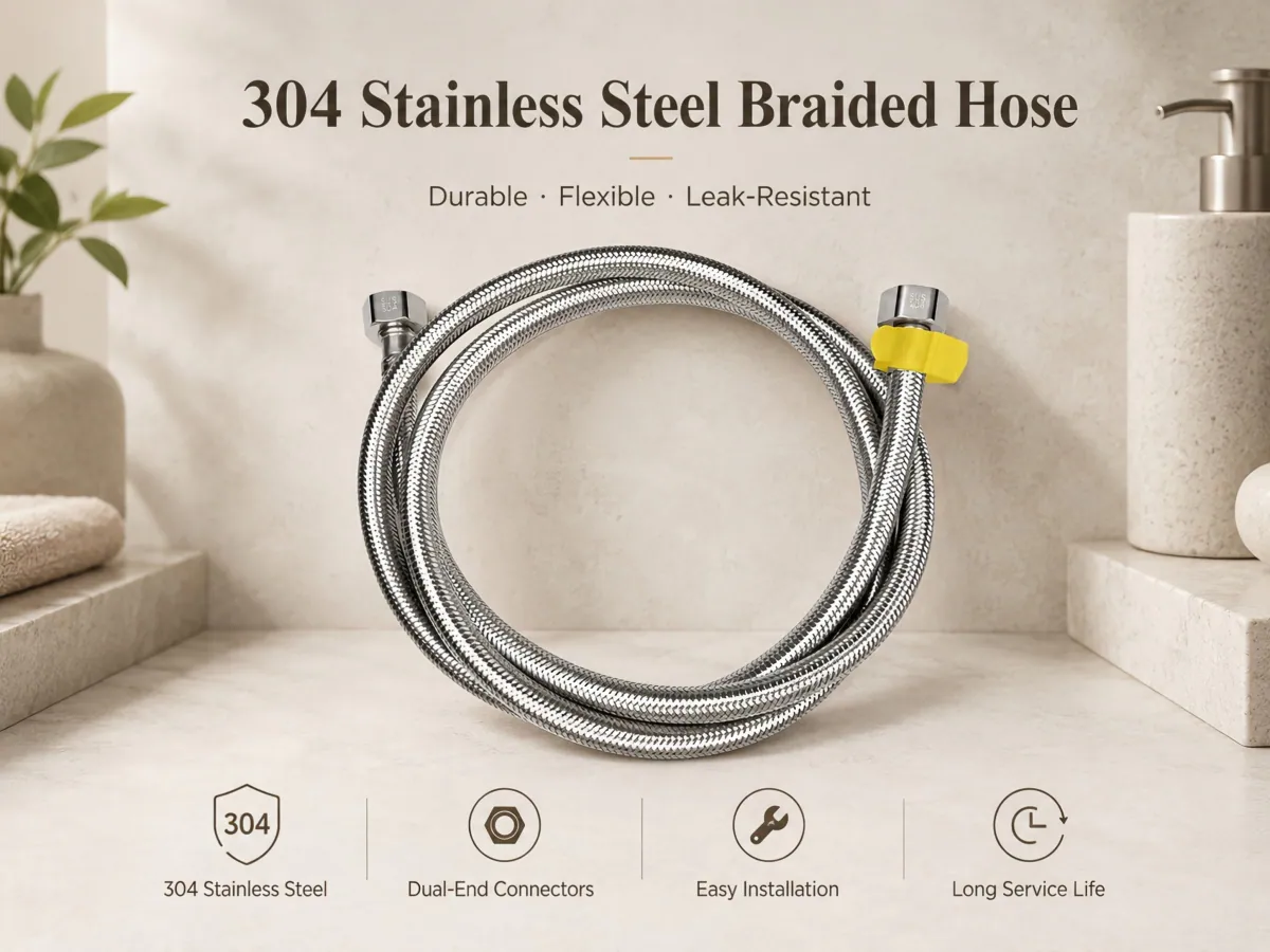 304 Stainless Steel Braided Water Inlet Hose braided flexible construction