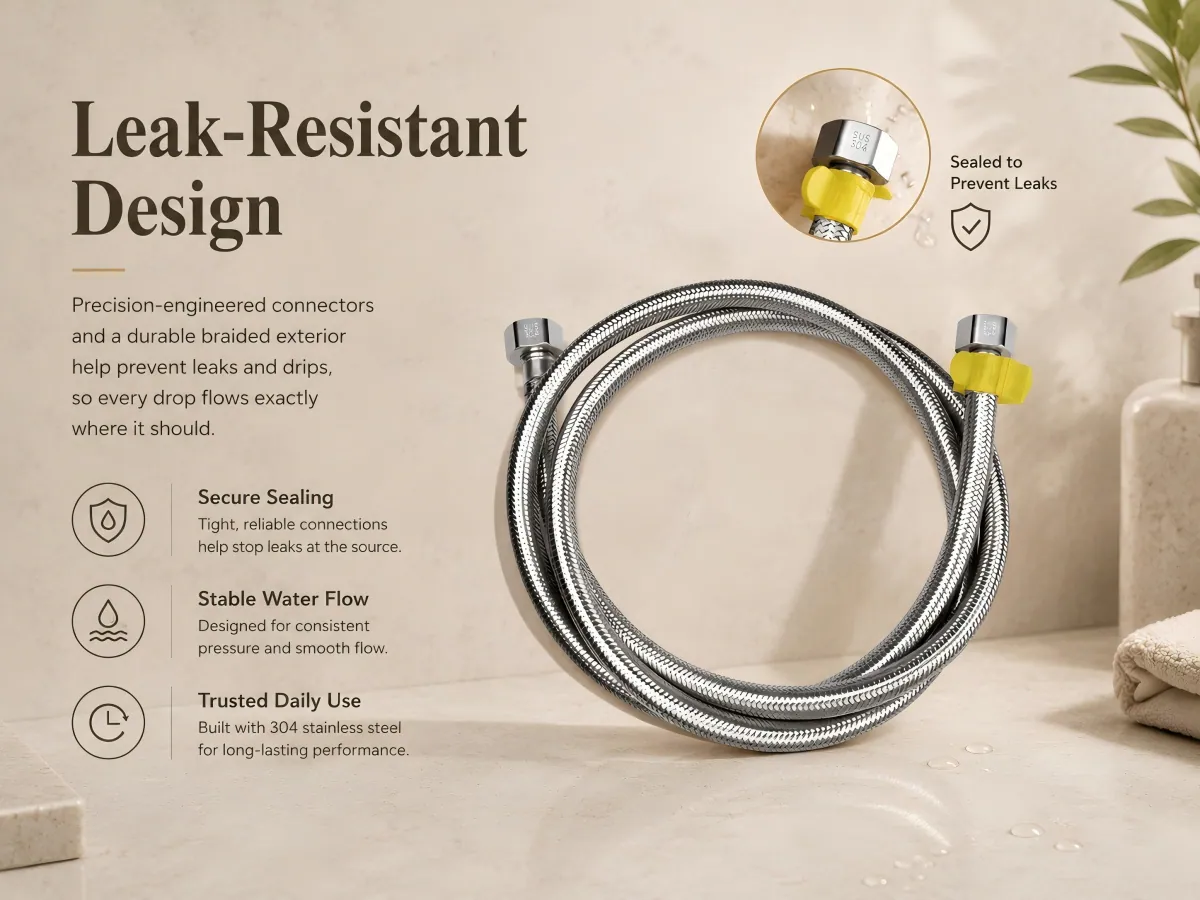 304 Stainless Steel Braided Water Inlet Hose epdm water passage