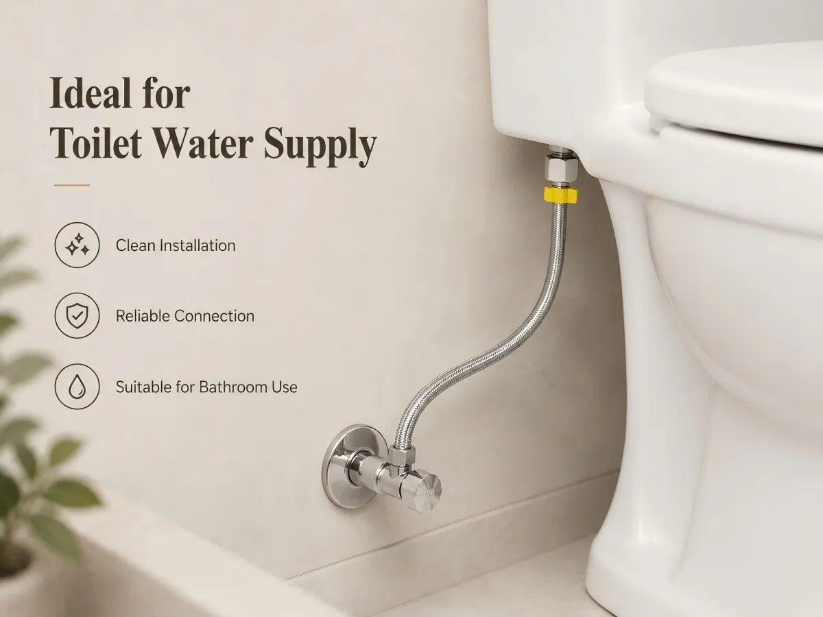 304 Stainless Steel Braided Water Inlet Hose wide fixture application