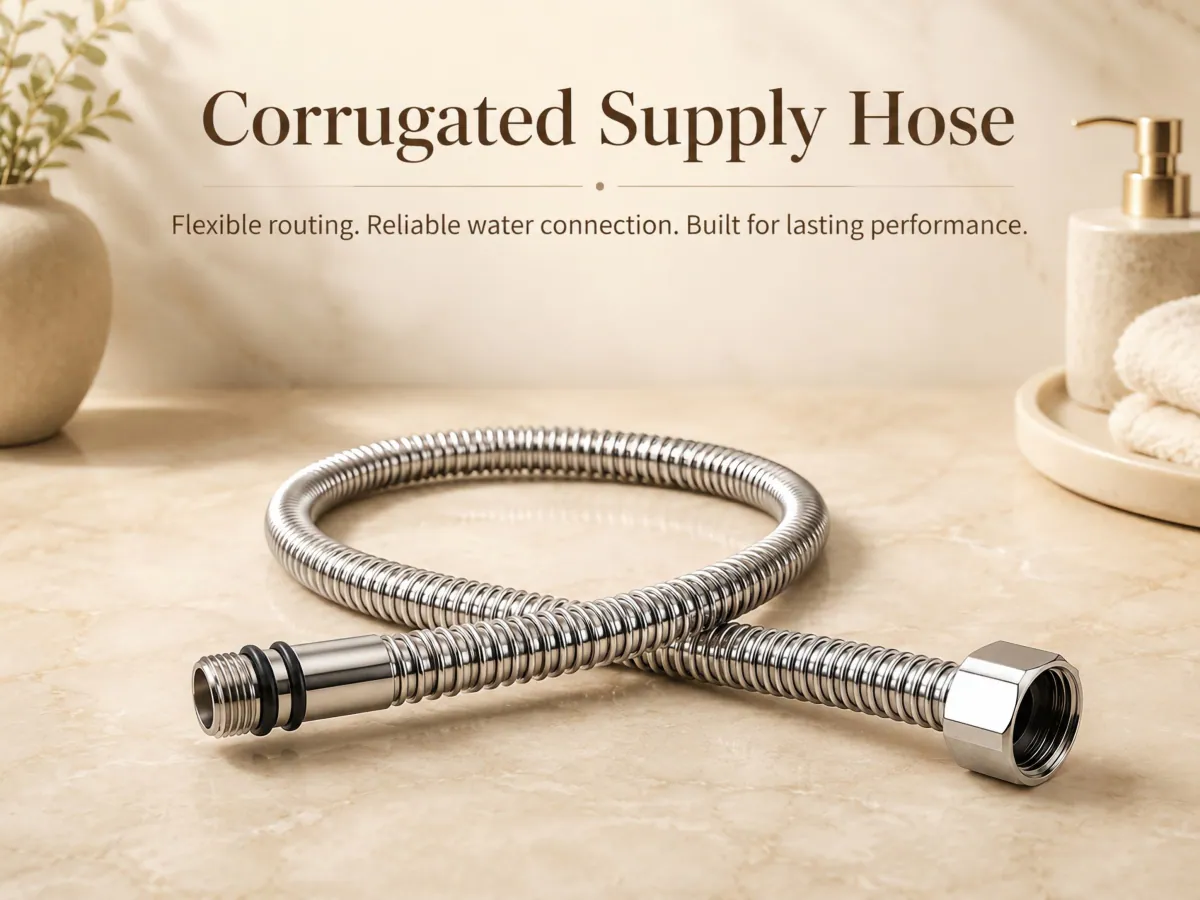 304 Stainless Steel Corrugated Faucet Hose one-piece metal water path