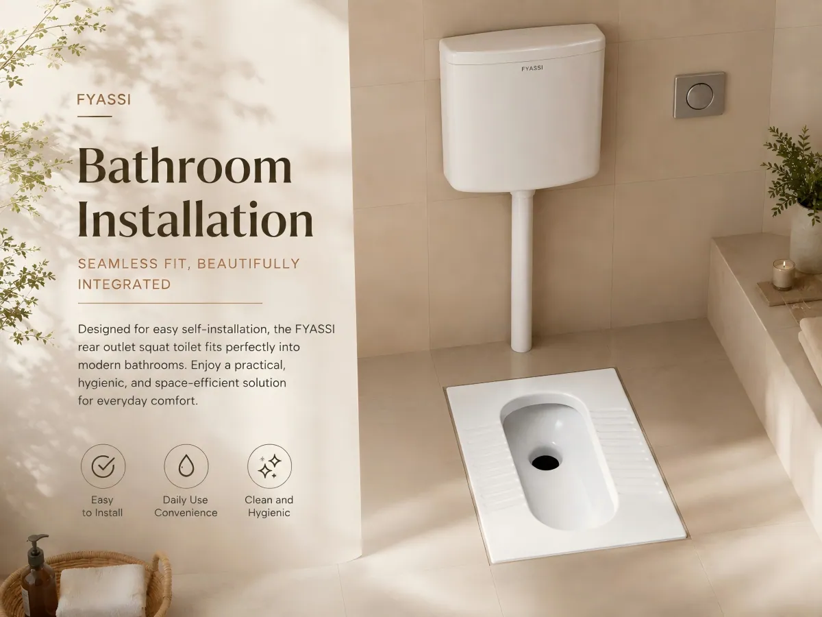 Anti-Slip Ceramic Rear-Outlet Squatting Pan selectable package components