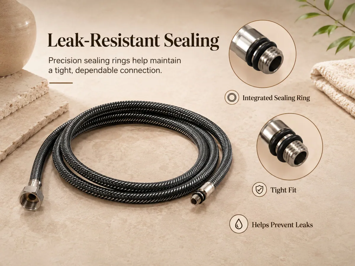 Black Braided Hot and Cold Faucet Hose flexible epdm water line
