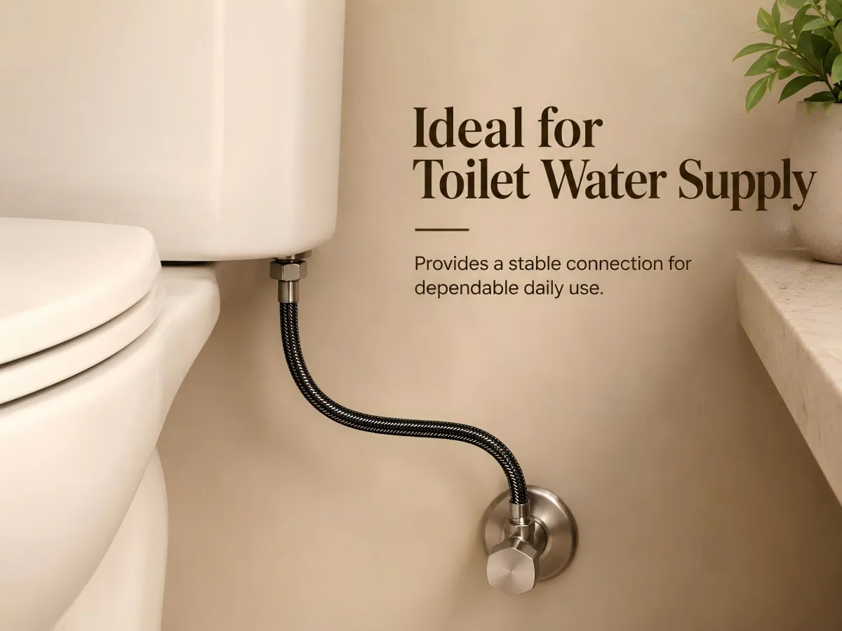 Black Braided Hot and Cold Faucet Hose two different connector ends