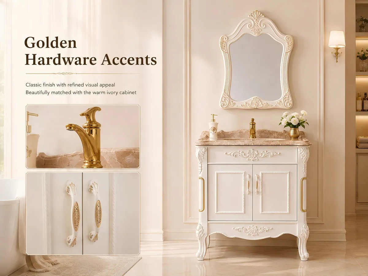 Carved European-Style PVC Bathroom Vanity product detail 5