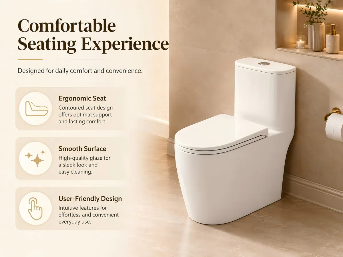 Dual-Flush One-Piece Siphonic Toilet top dual-button control