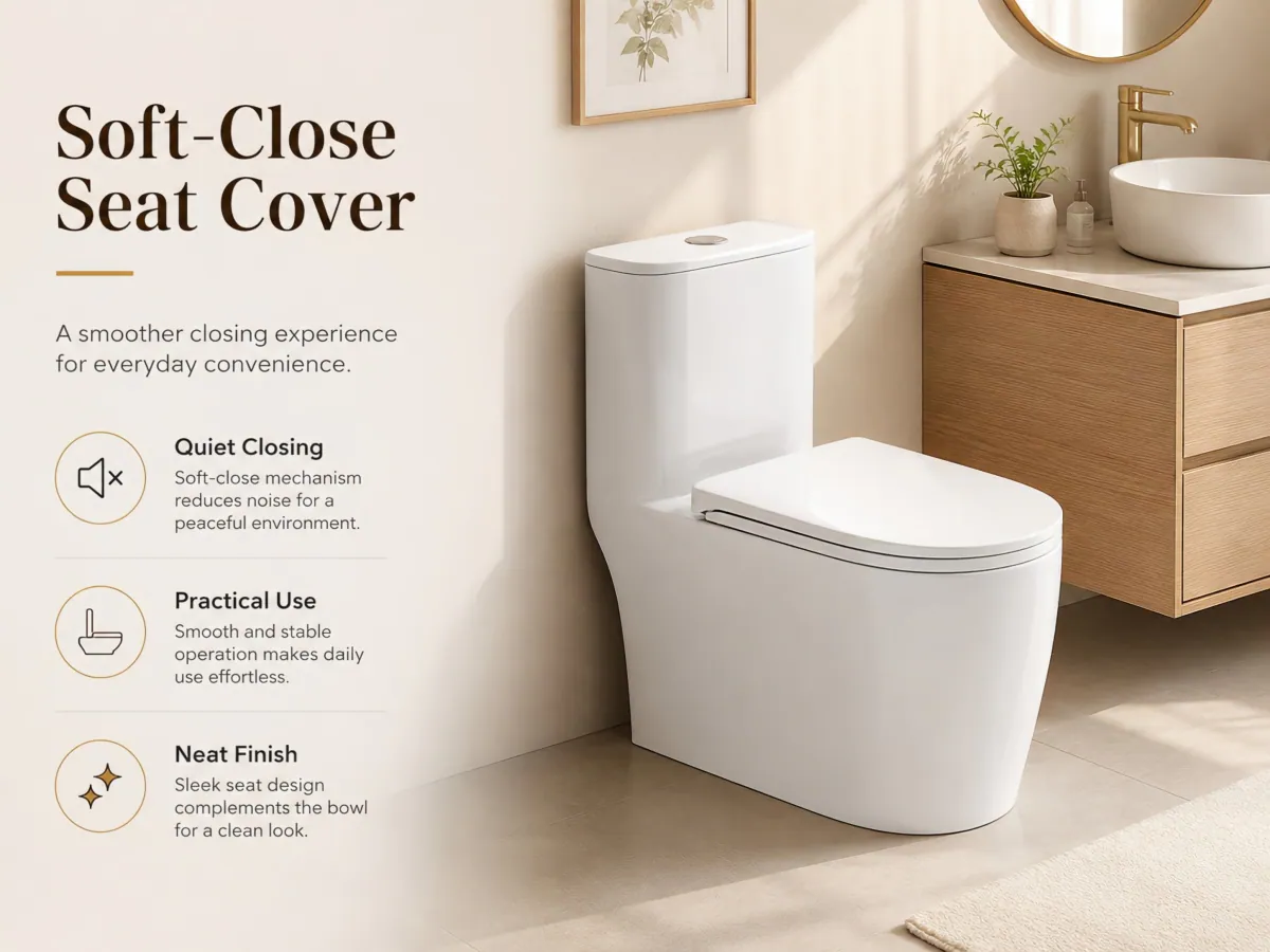 Dual-Flush One-Piece Siphonic Toilet soft-close seat
