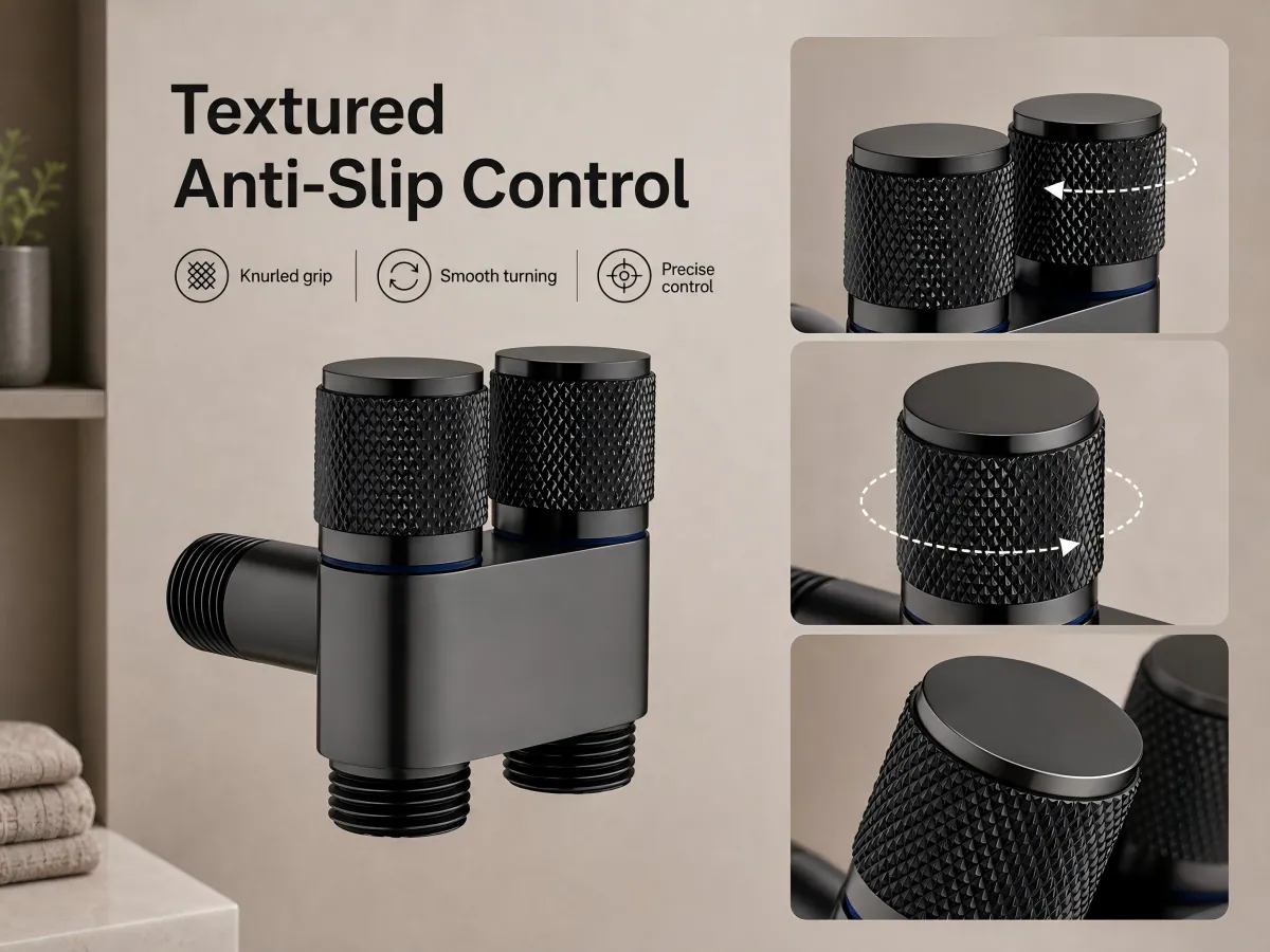 Dual Outlet Angle Valve space-saving dual connection