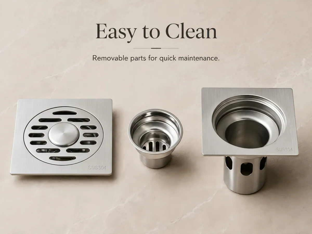 Dual-Use 304 Stainless Steel Anti-Odor Floor Drain water-seal odor control