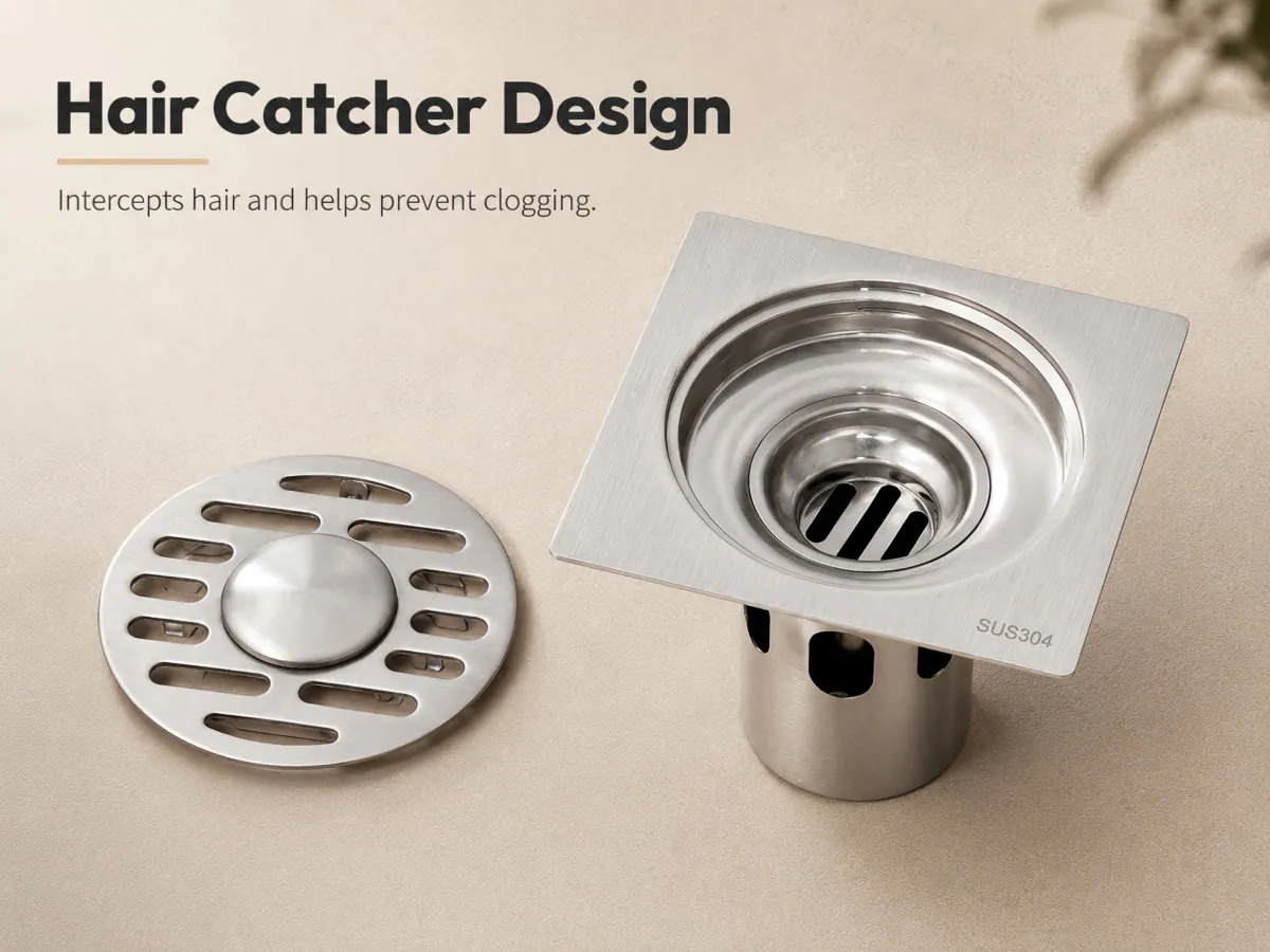 Dual-Use 304 Stainless Steel Anti-Odor Floor Drain brushed 304 stainless steel