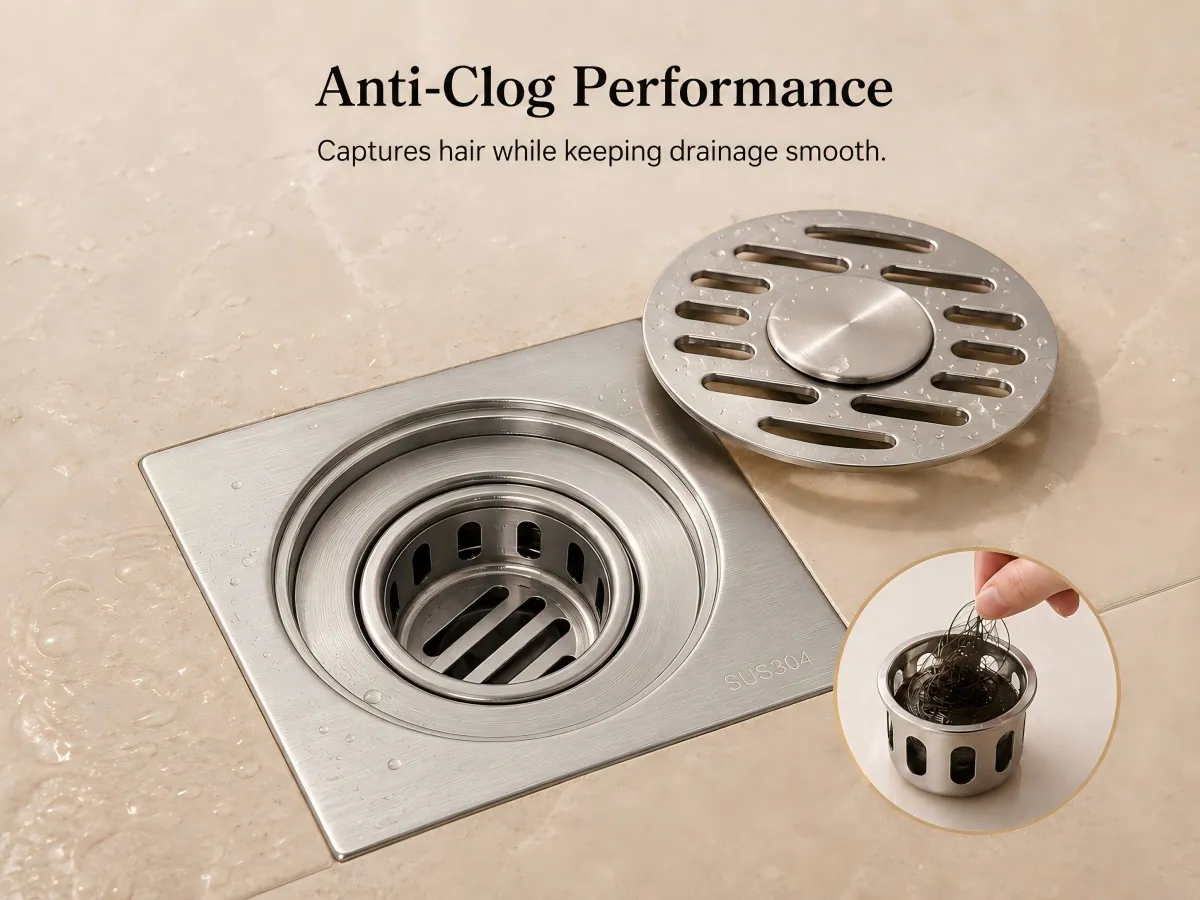 Dual-Use 304 Stainless Steel Anti-Odor Floor Drain product detail 5