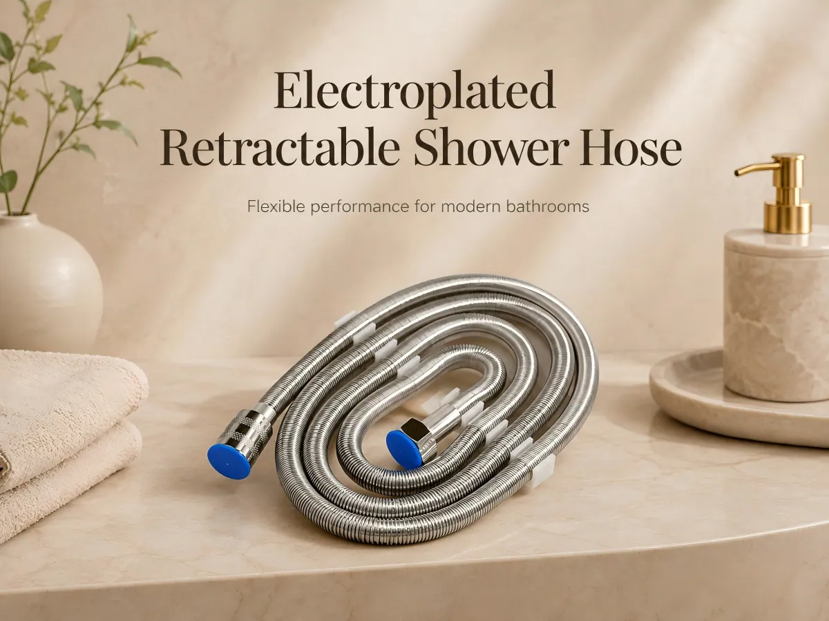 Electroplated Retractable Shower Hose retractable spring structure