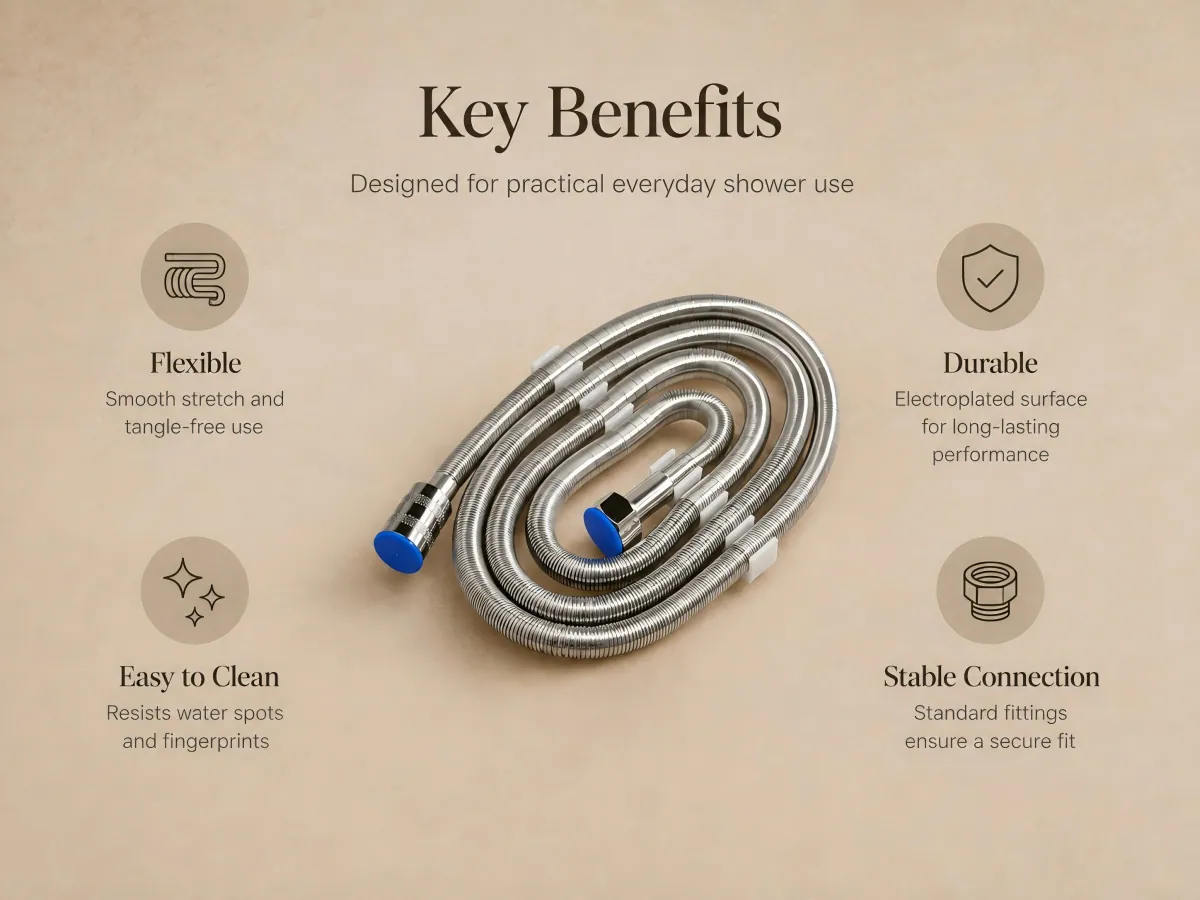 Electroplated Retractable Shower Hose product detail 5