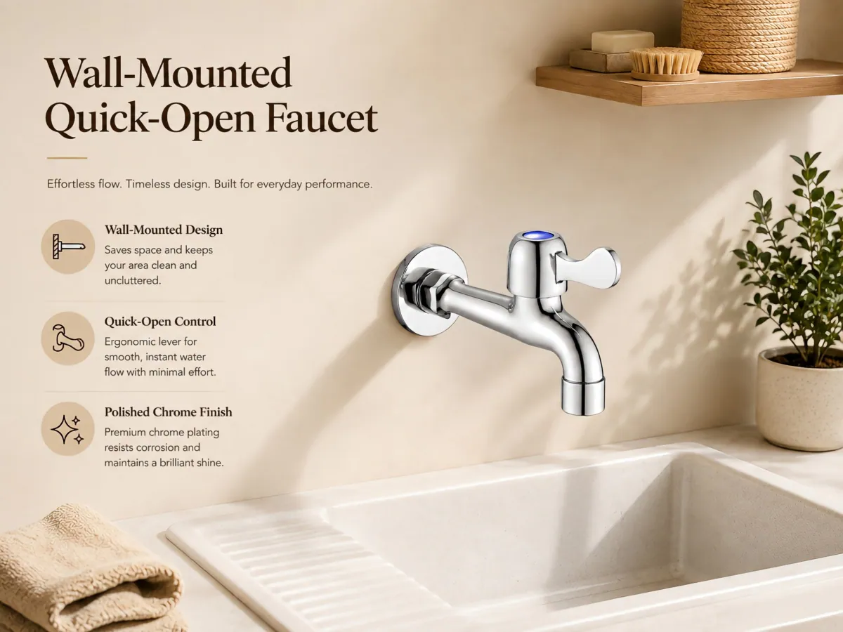 Extended Spout Quick-Open Tap approximately 140 mm extended reach