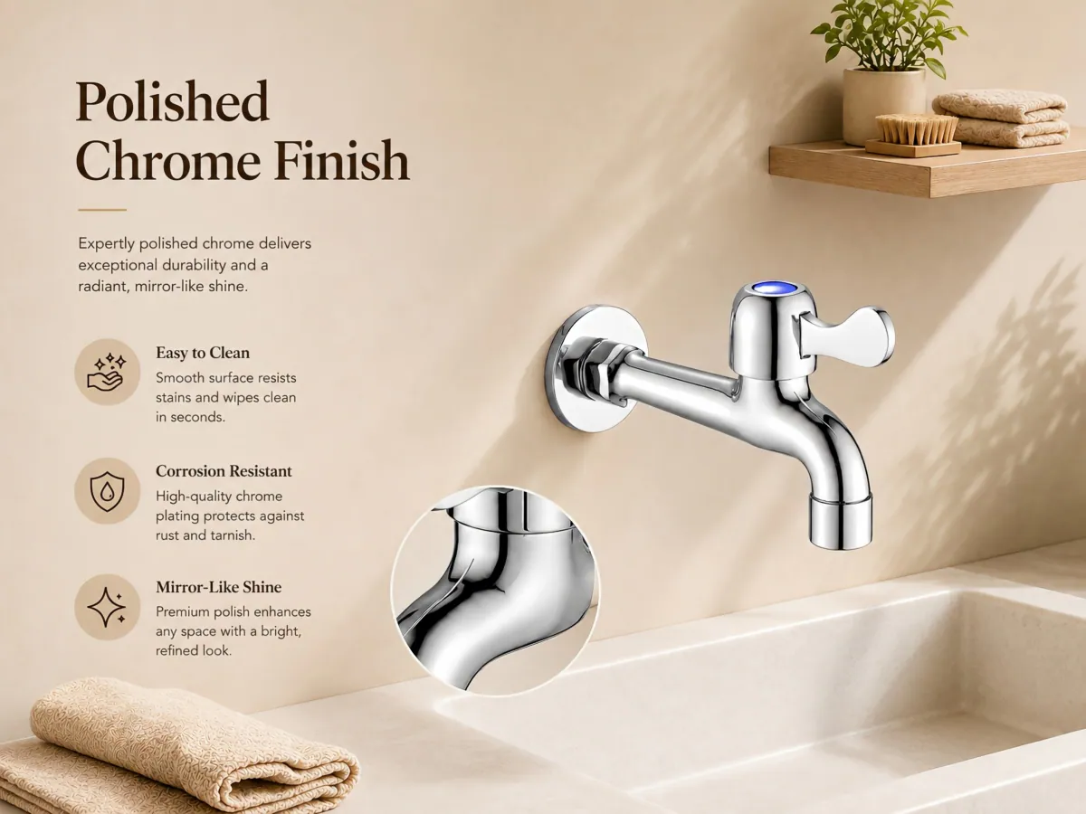 Extended Spout Quick-Open Tap space-conscious wall mount