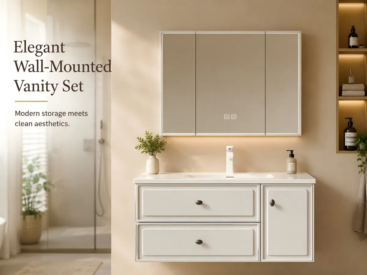 French-Style Honeycomb Aluminum Bathroom Vanity Set french-style cream finish