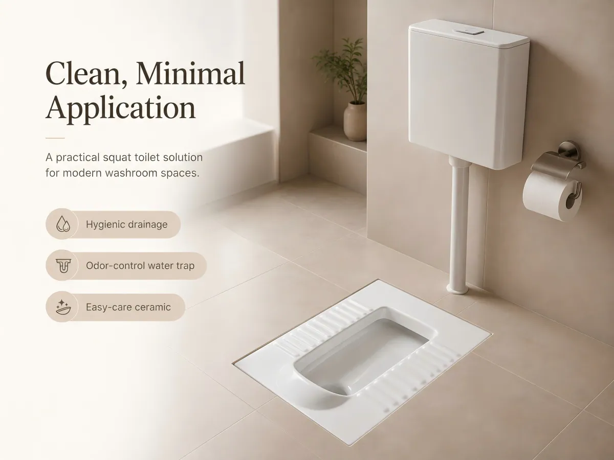 Front-Outlet Squatting Pan with Trap and Cistern product detail 5