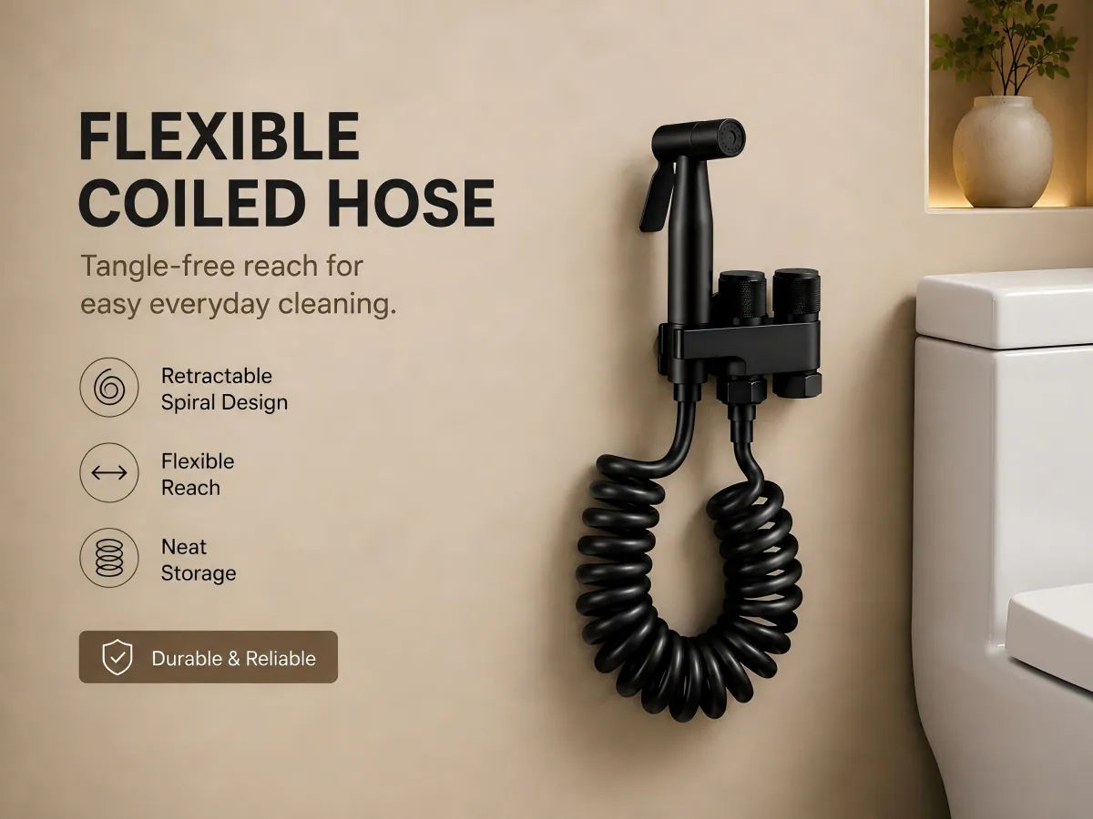 Handheld Bidet Sprayer Set flexible bathroom reach