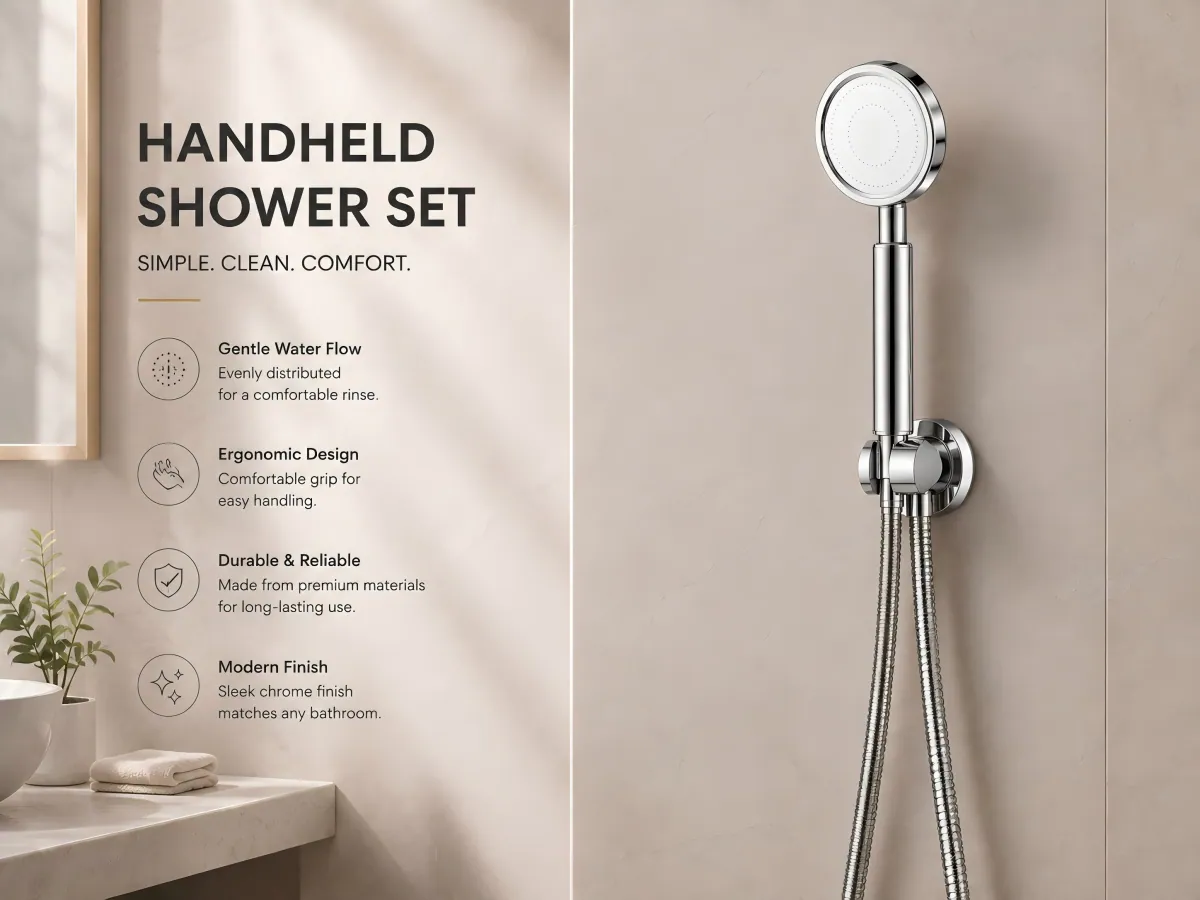 Handheld Shower Set premium stainless steel construction with brushed finish