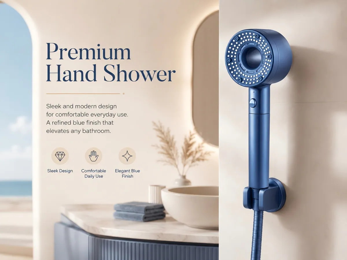High Pressure Handheld Shower Head multiple spray modes with one-key control
