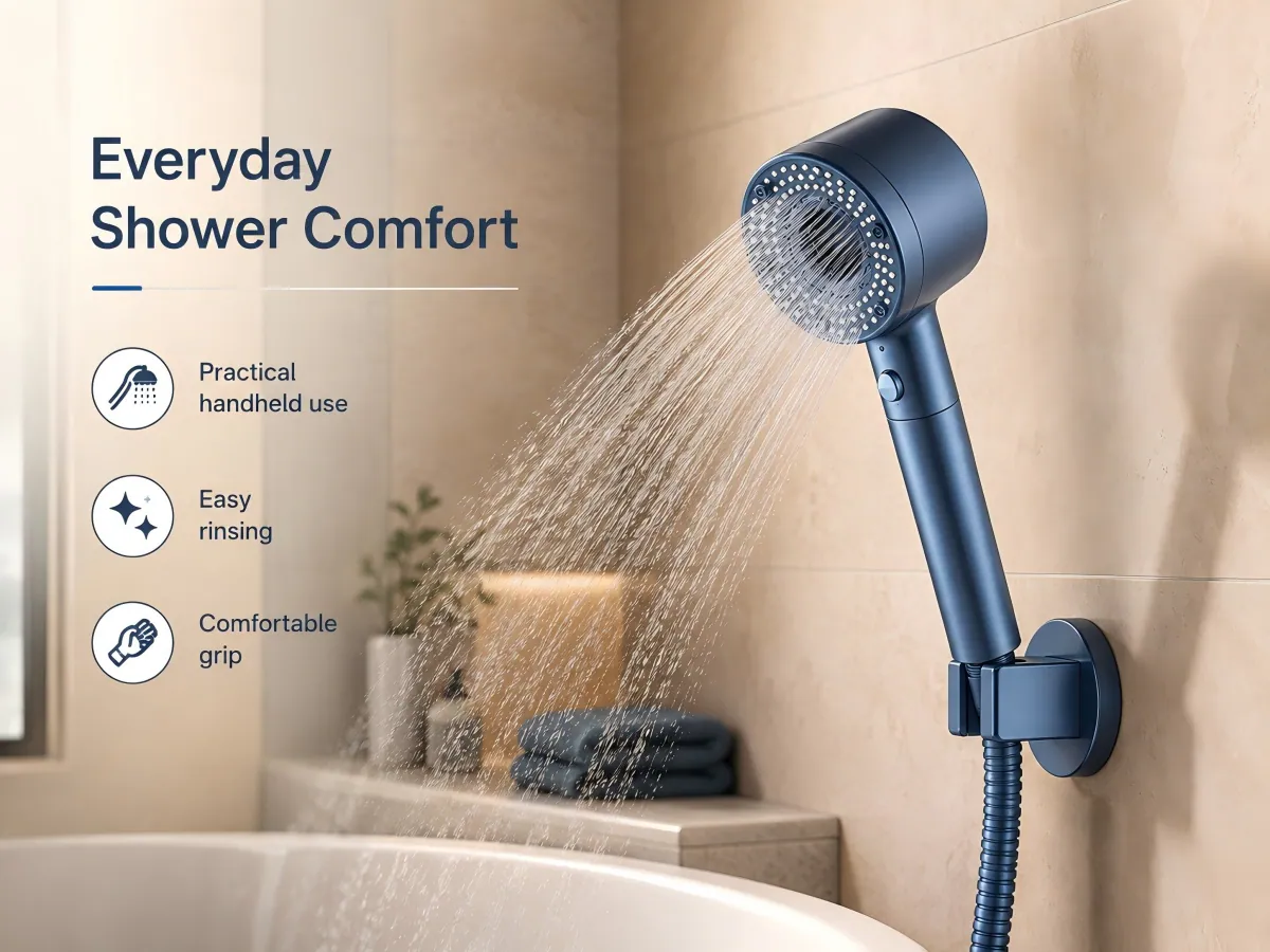 High Pressure Handheld Shower Head high pressure water boosting design