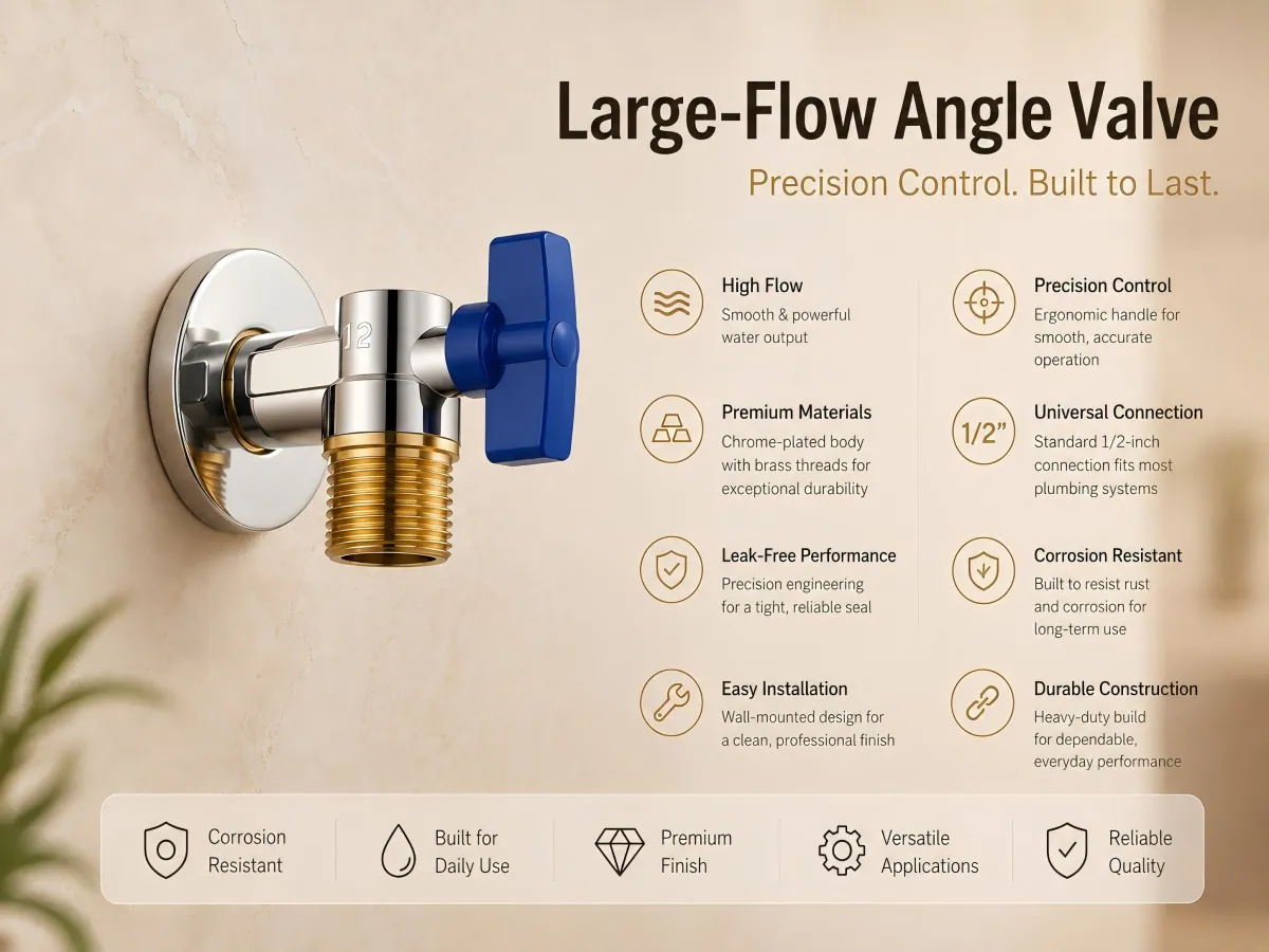 Large-Flow Angle Valve large-flow water passage