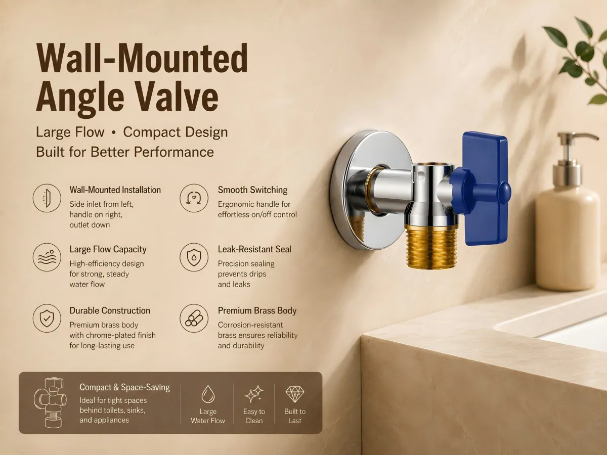 Large-Flow Angle Valve quick blue handle control