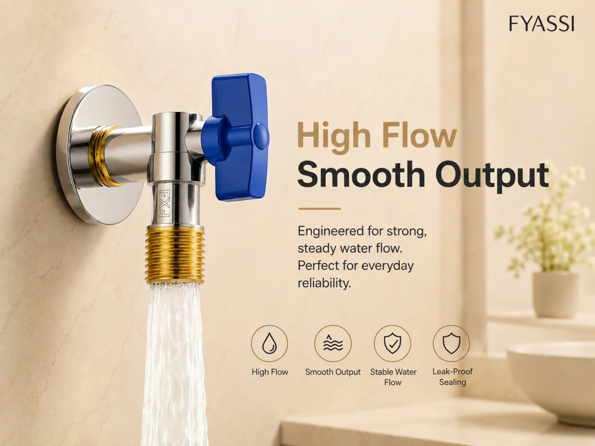 Large-Flow Angle Valve compact angle layout