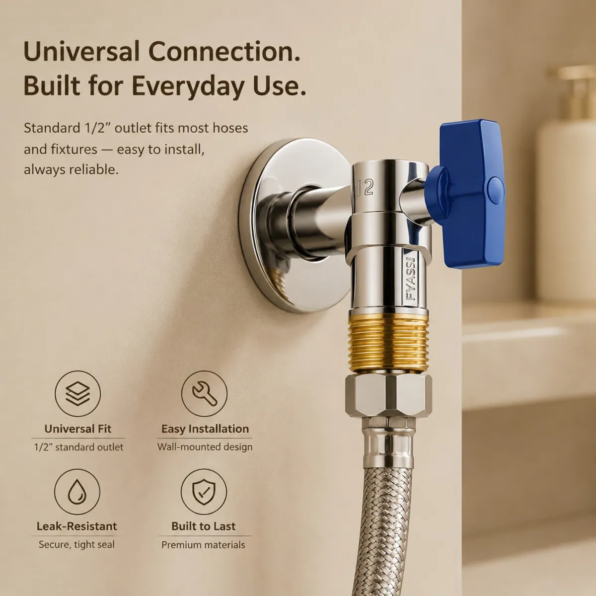 Large-Flow Angle Valve brass construction