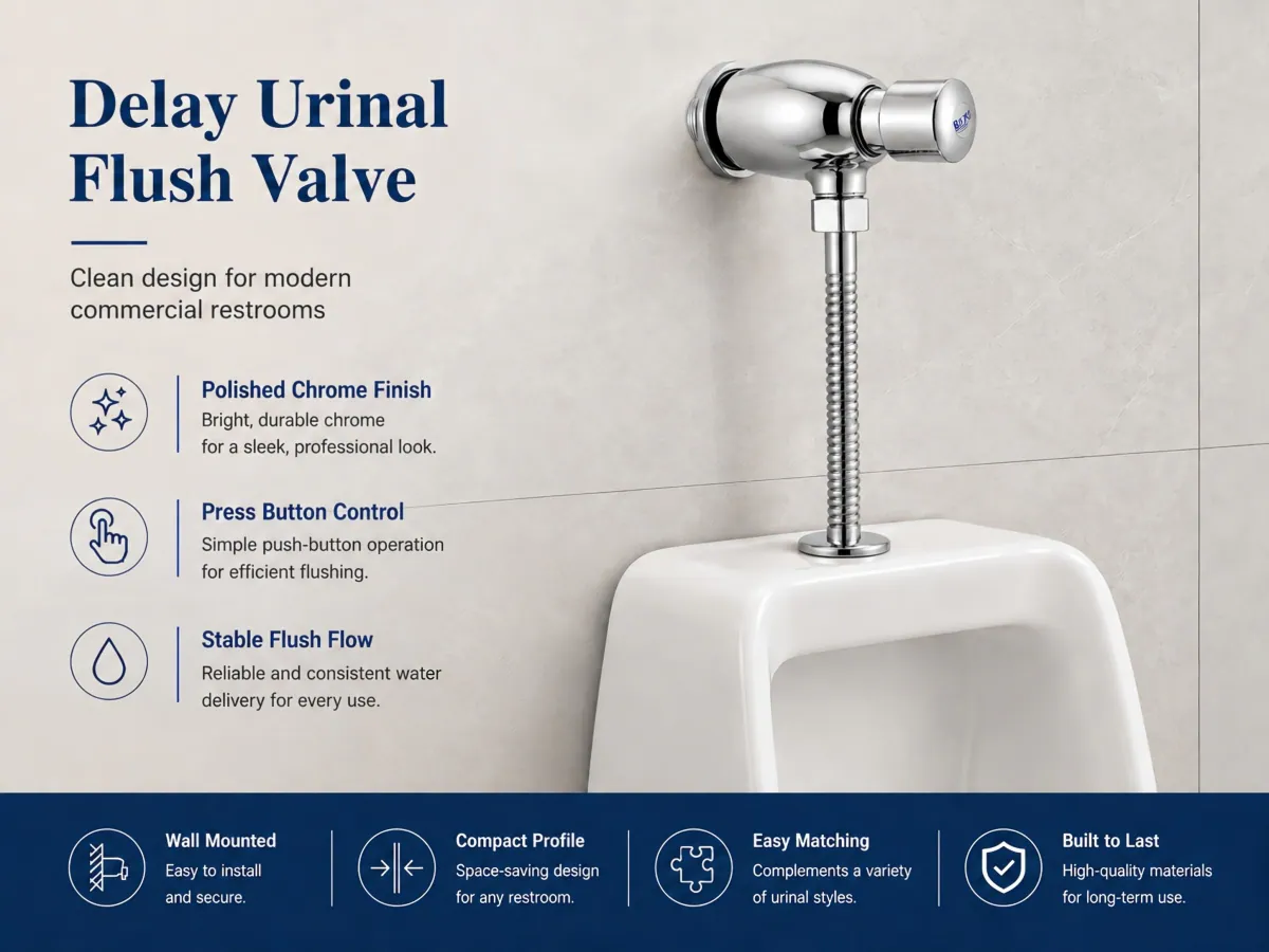 Manual Delay Urinal Flush Valve simple hand-press operation