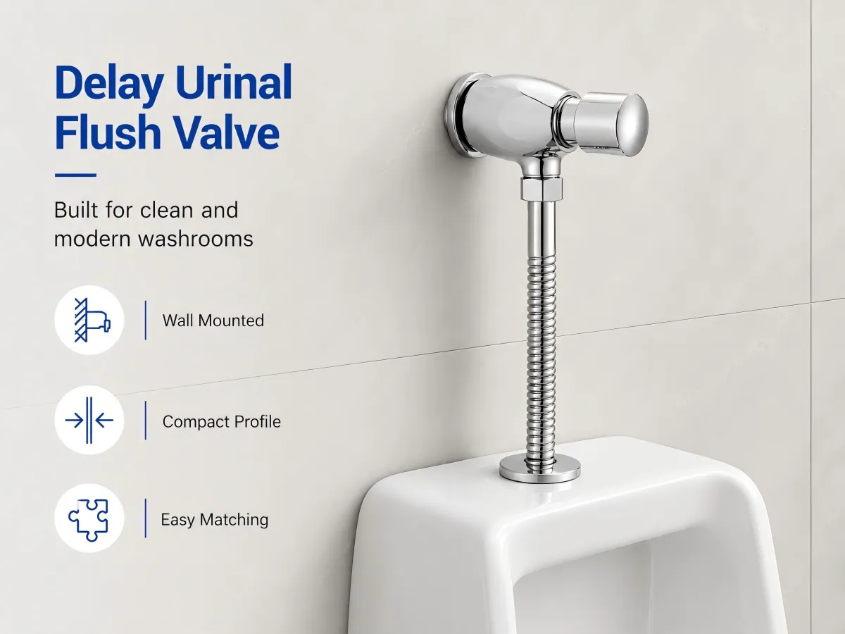 Manual Delay Urinal Flush Valve delayed water shutoff