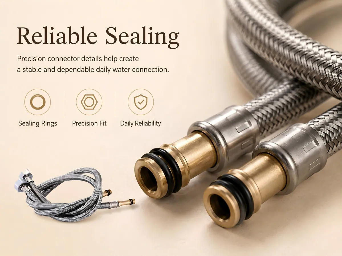 Mixed-Braid Hot and Cold Faucet Supply Hose hot and cold application
