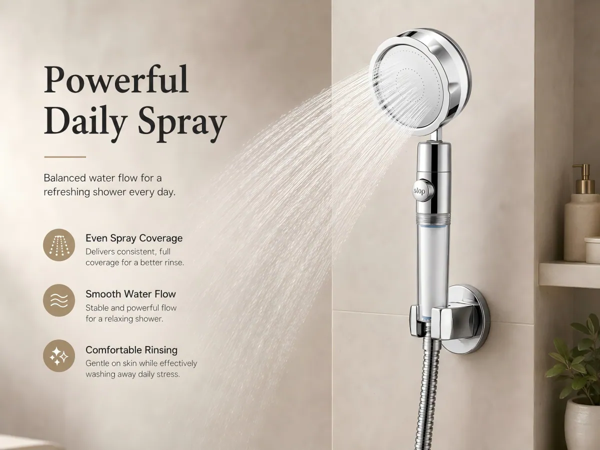 One-piece Water Stop Handheld Shower Head multiple optional spray modes