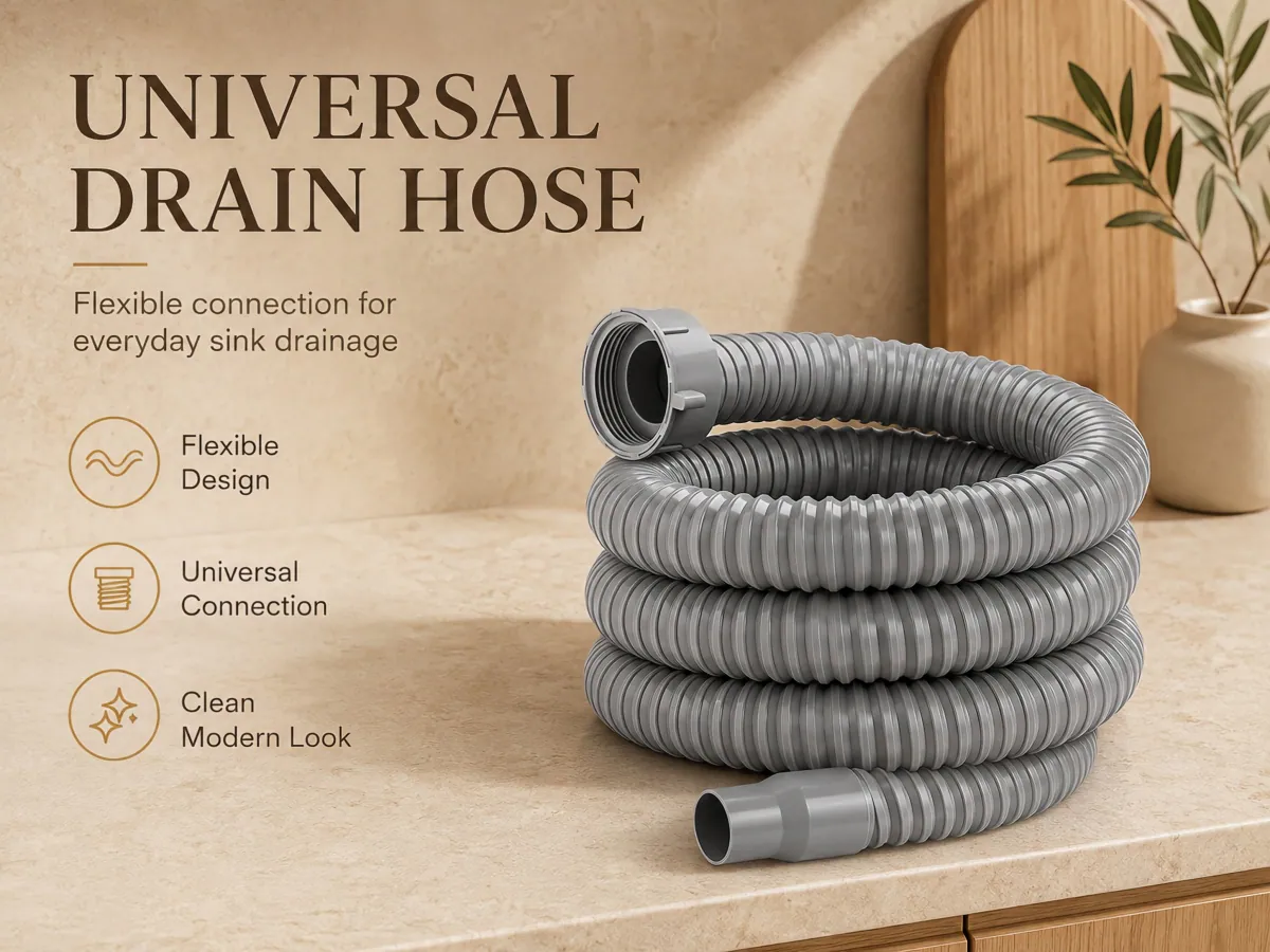PE Flexible Kitchen Sink Drain Hose compact under-sink placement