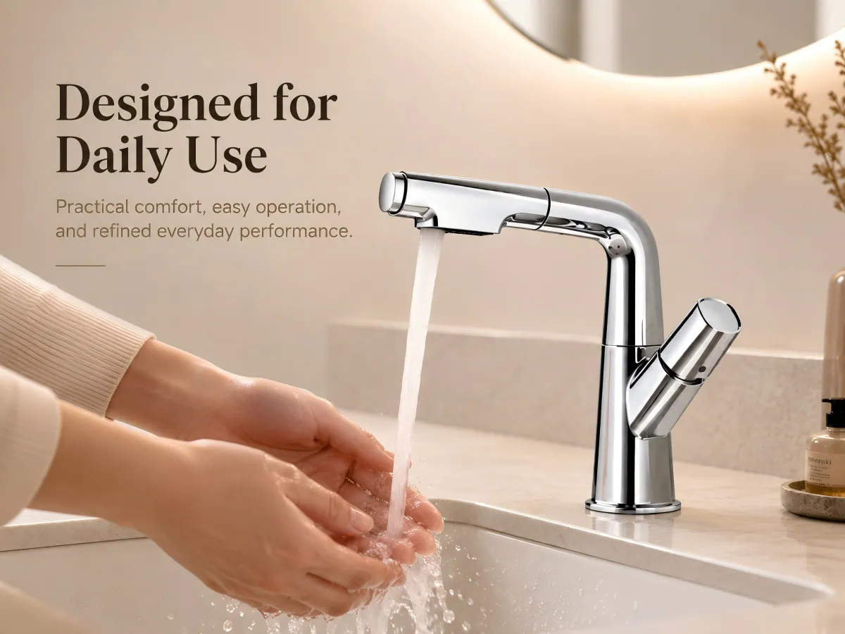 Pull Out Basin Mixer Faucet standard deck mount installation