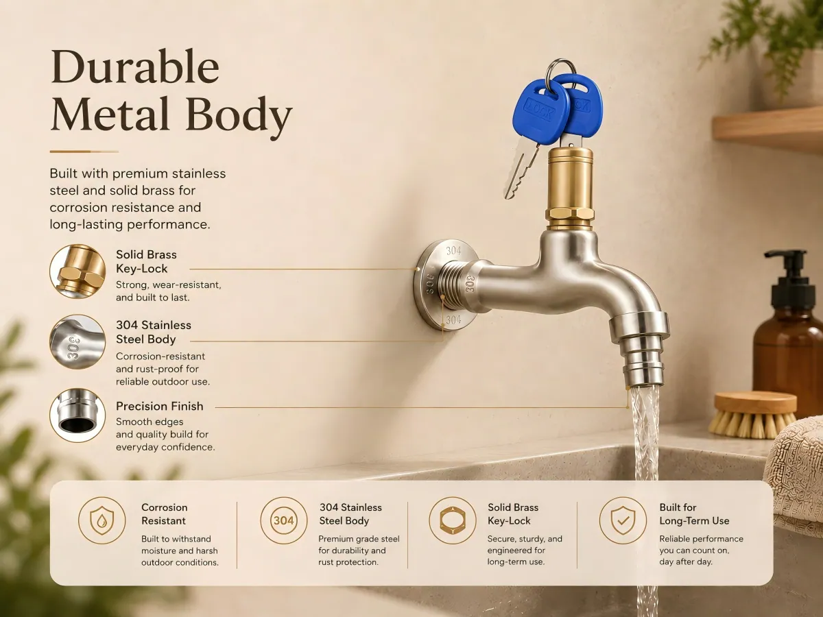 Quick-Open Faucet with Key brass lock and ceramic cartridge