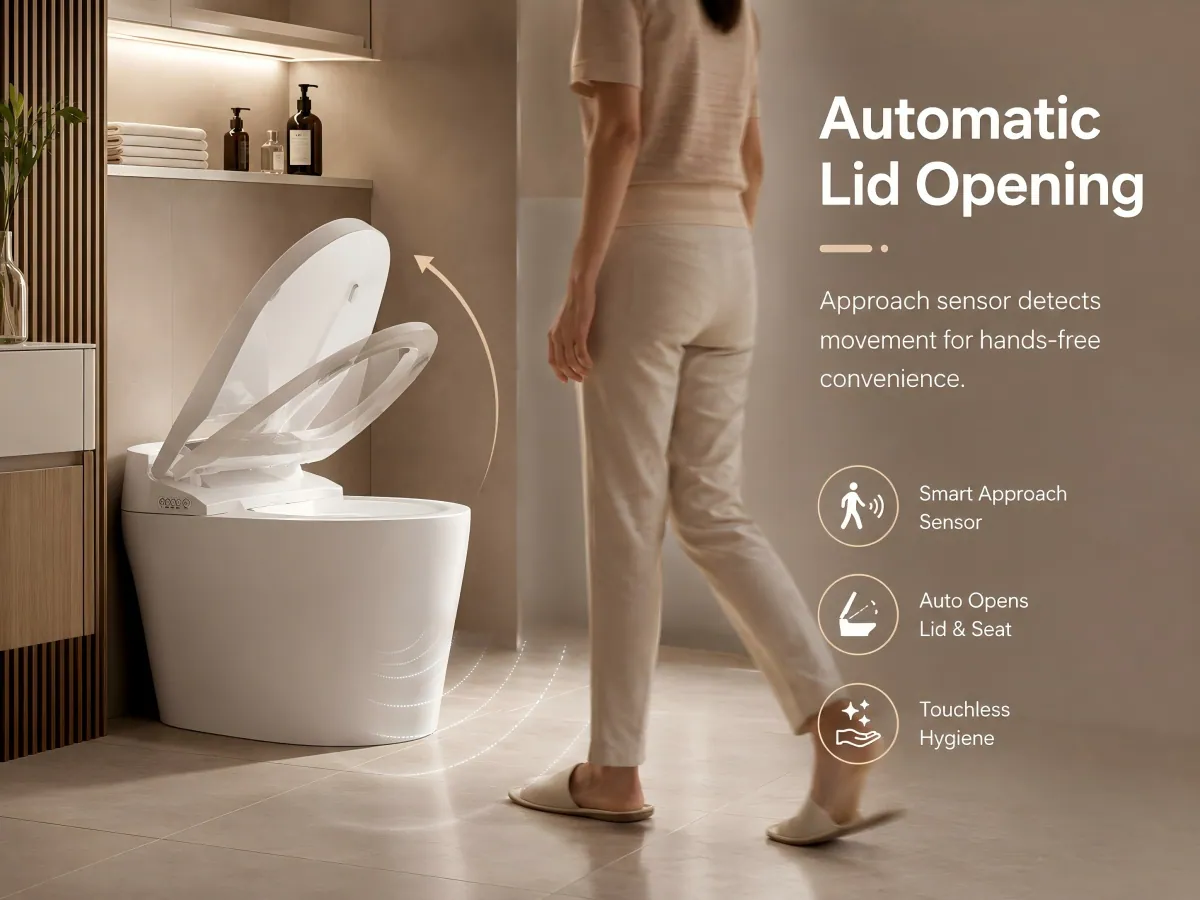 Remote-Control Smart Siphonic Toilet hands-free lid and seat