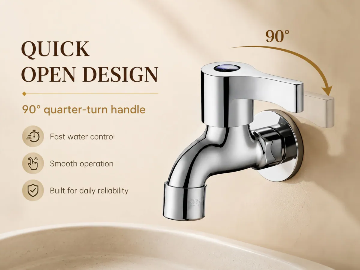 Short Spout Quick-Open Tap premium ceramic disc cartridge