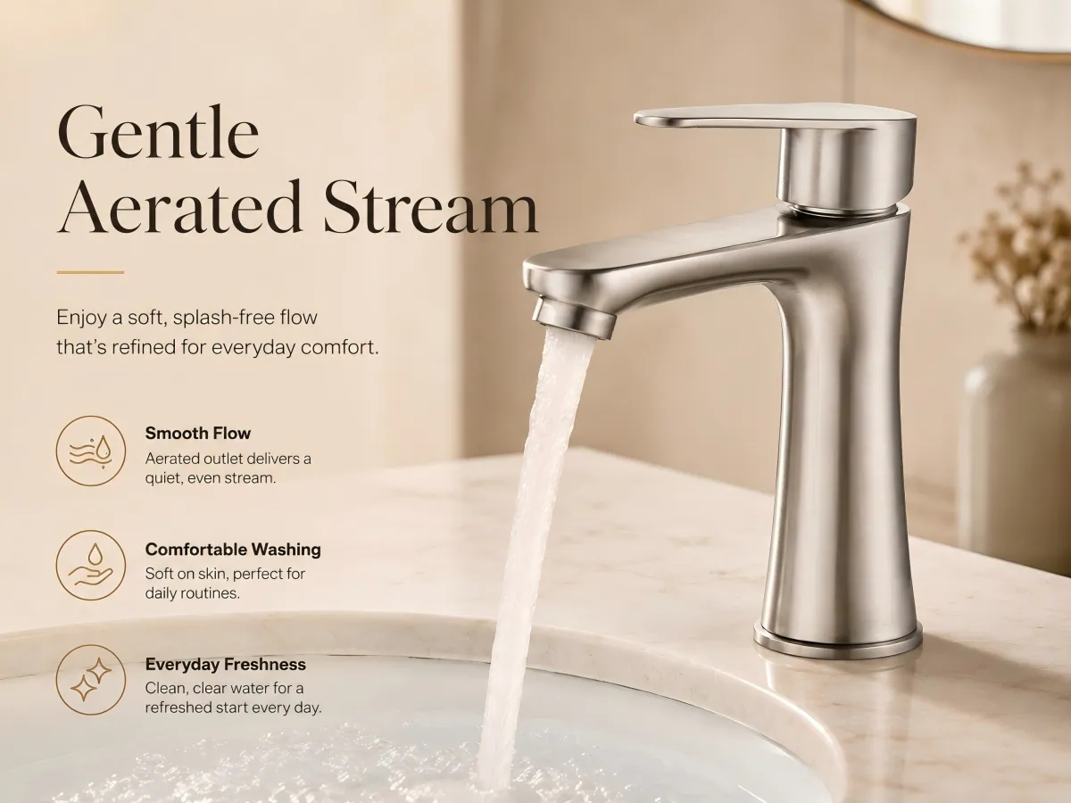 Single Cold Basin Faucet exquisite brushed surface treatment